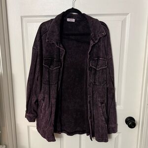 Purple/Black Button Up